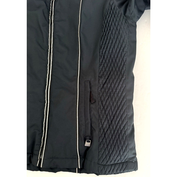 Nils Ski Snow Board Jacket Women 10 Black Thermal Soft Shell Zip Hood Pockets - Picture 5 of 16